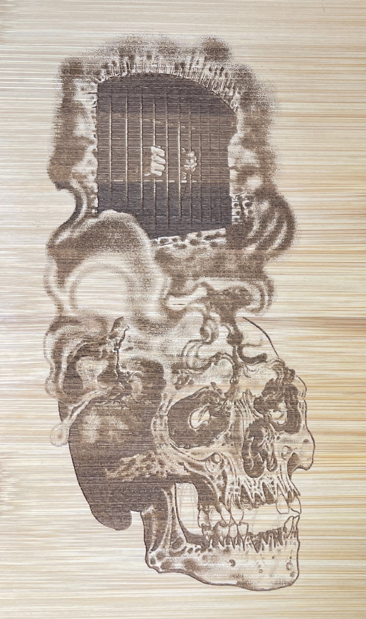 My own prison laser engraved bamboo cutting board.