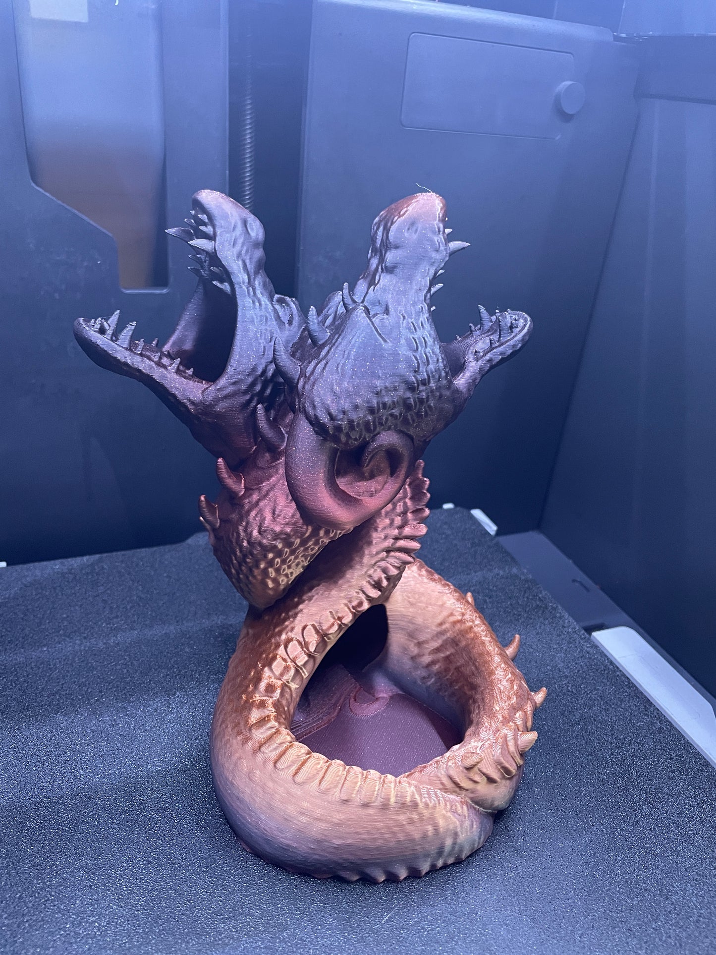 3D Printed Dueling Dragons Dice Tower.