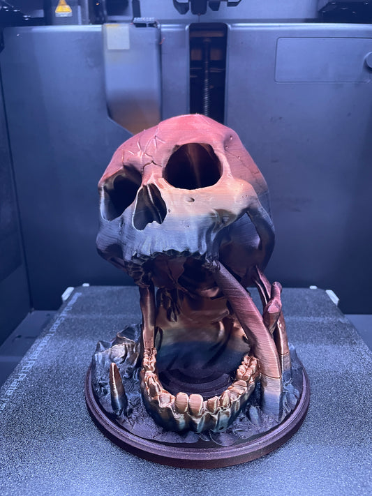 3D Printed Skull Dice Tower.